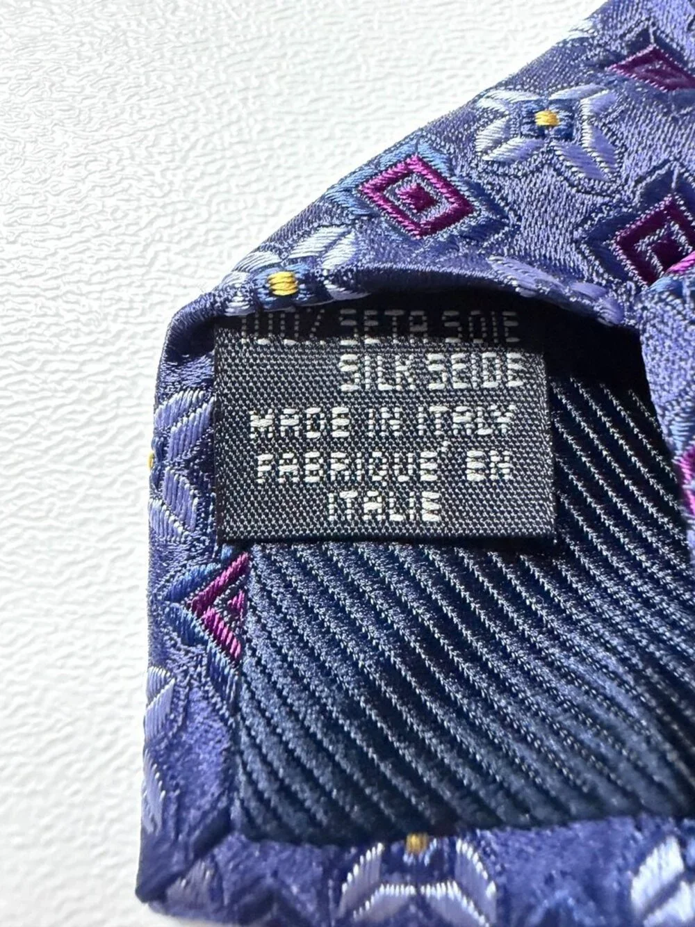 ROBERTO CAVALLI Men's Blue 100% Silk Floral Necktie ITALY Luxury EUC Rare